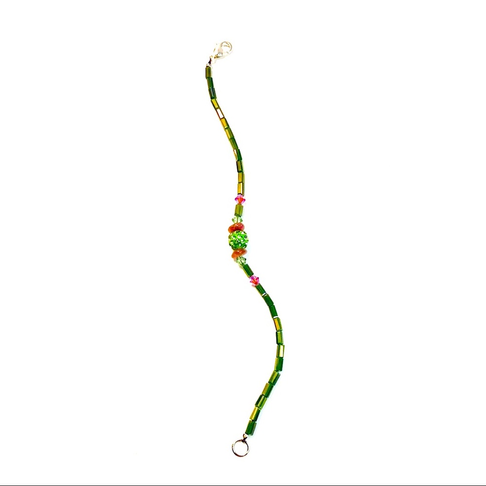 Pink and Green Swarovski Glass Bracelet - Picture 8 of 8